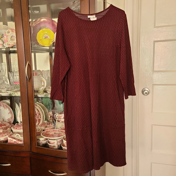 J. Jill Women's Large Ponte Midi Dress Career Casual Comfort Office 3/4 Sleeves - Picture 1 of 7